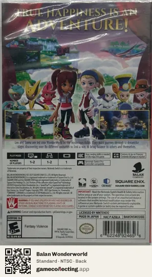 Balan Wonderworld Nintendo Switch, NTSC box back
