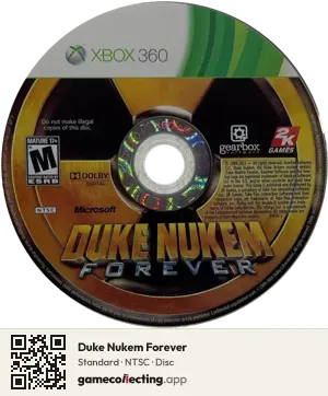 Duke Nukem Forever Xbox 360, NTSC disc