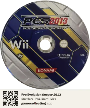 Pro Evolution Soccer 2013 Nintendo Wii, PAL disc