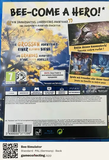 Bee Simulator PlayStation 4, Germany box back