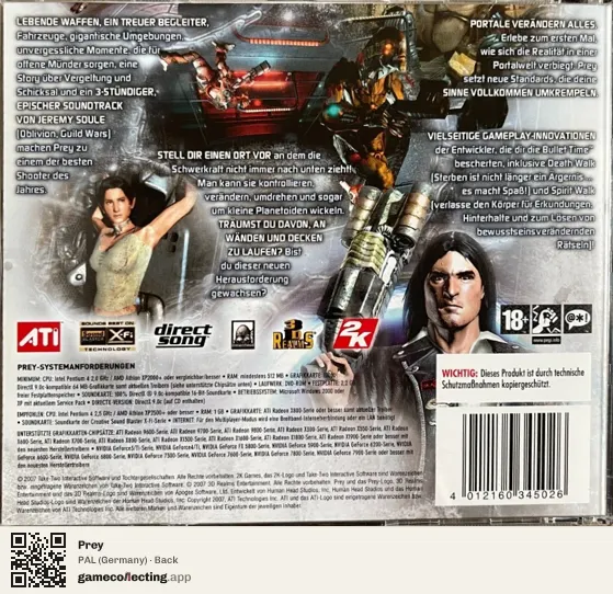 Prey Computer, Germany box back