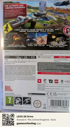 LEGO 2K Drive Nintendo Switch, United Kingdom box back