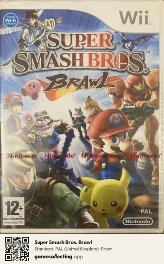 Super Smash Bros. Brawl Nintendo Wii, United Kingdom box front