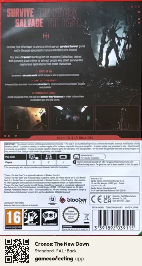 Cronos: The New Dawn Nintendo Switch 2, PAL box back