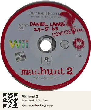 Manhunt 2 Nintendo Wii, PAL disc