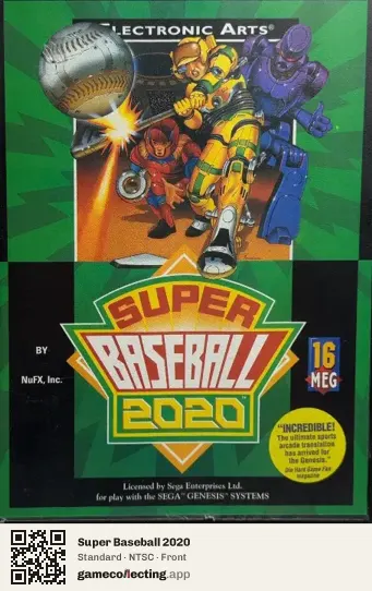 Super Baseball 2020 Sega Mega Drive / Genesis, NTSC box front