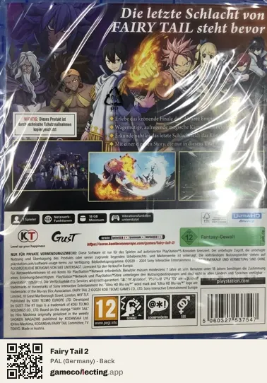 Fairy Tail 2 PlayStation 5, Germany box back