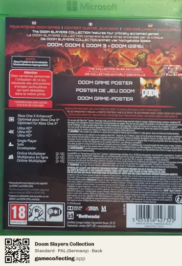 Doom Slayers Collection Xbox One, Germany box back