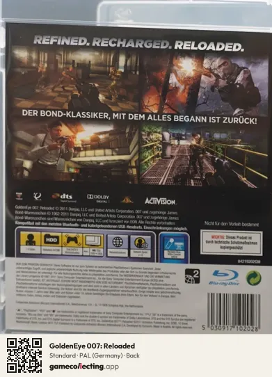 GoldenEye 007: Reloaded PlayStation 3, Germany box back