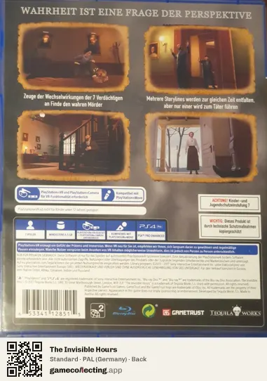 The Invisible Hours PlayStation 4, Germany box back