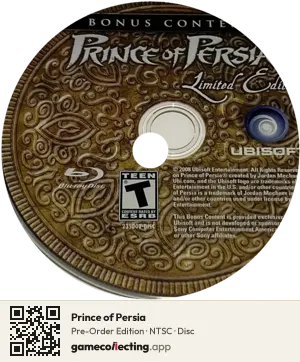 Prince of Persia PlayStation 3, NTSC disc