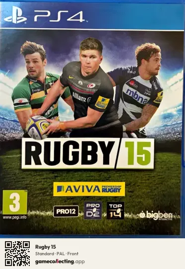 Rugby 15 PlayStation 4, PAL box front