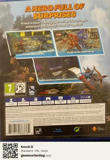 Knack II PlayStation 4, PAL box back