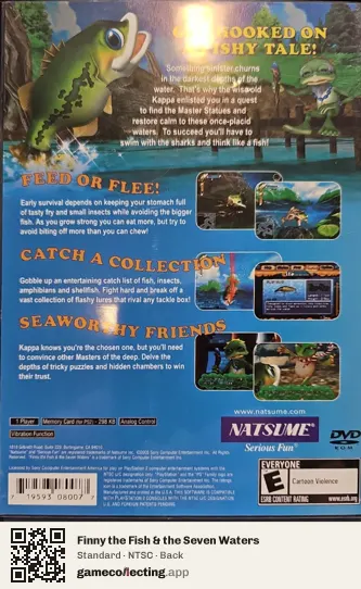 Finny the Fish & the Seven Waters PlayStation 2, NTSC box back