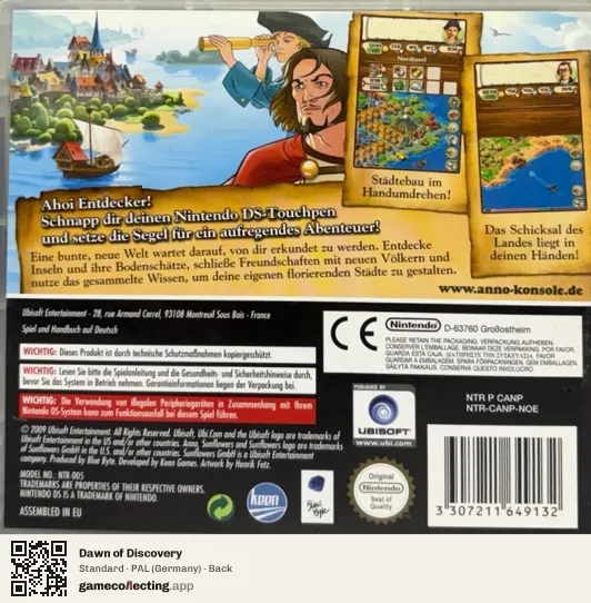 Dawn of Discovery Nintendo DS, Germany box back