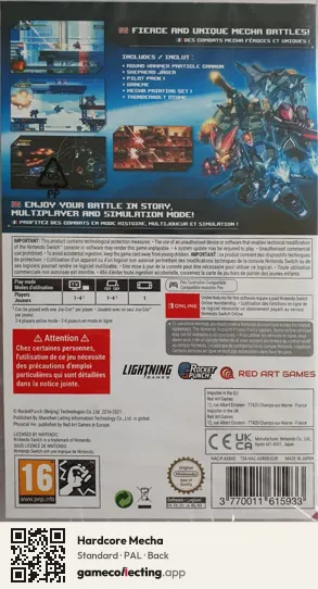Hardcore Mecha Nintendo Switch, PAL box back