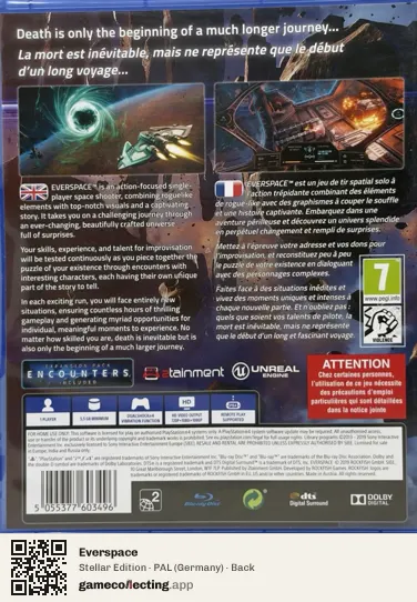 Everspace PlayStation 4, Germany box back