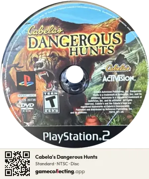 Cabela's Dangerous Hunts PlayStation 2, NTSC disc