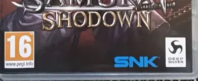 Samurai Shodown, the PEGI square on its front