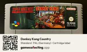 Donkey Kong Country Super Nintendo Entertainment System, PAL cartridge label
