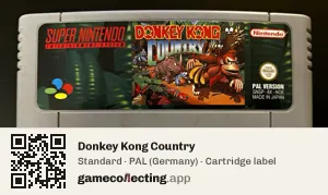 Donkey Kong Country Super Nintendo Entertainment System, PAL cartridge label