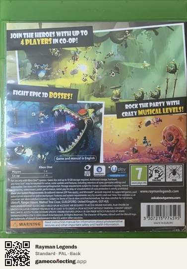 Rayman Legends Xbox One, PAL box back