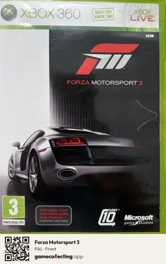 Forza Motorsport 3 Xbox 360, PAL box front