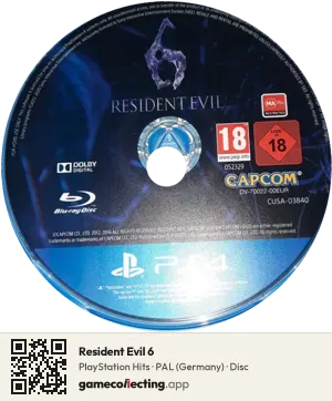 Resident Evil 6 PlayStation 4, PAL disc