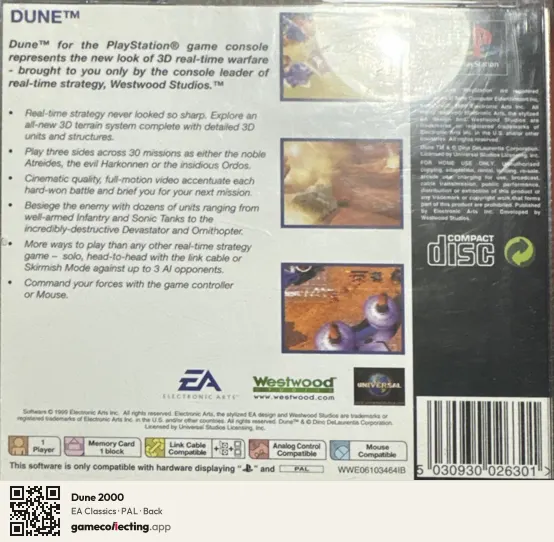 Dune 2000 PlayStation, PAL box back