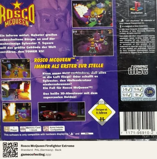 Rosco McQueen Firefighter Extreme PlayStation, Germany box back