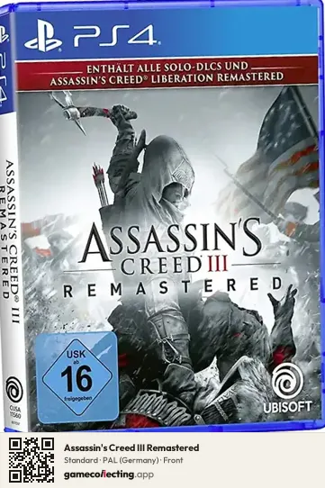 Assassin's Creed III Remastered PlayStation 4, Germany box front