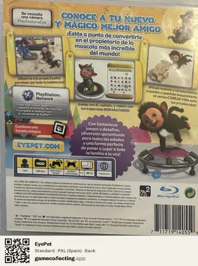 EyePet PlayStation 3, Spain box back