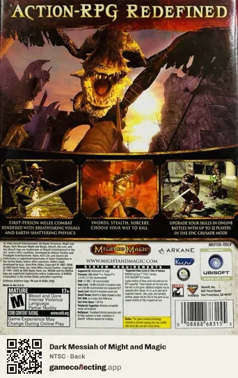 Dark Messiah of Might and Magic Computer, NTSC box back