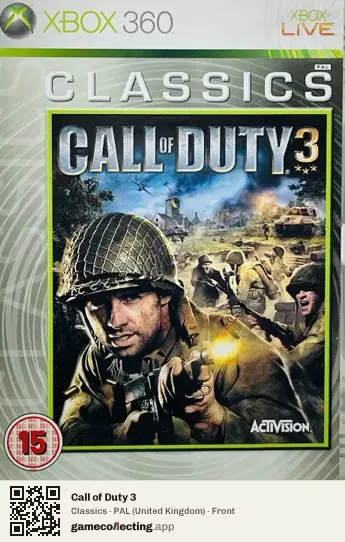 Call of Duty 3 Xbox 360, United Kingdom box front