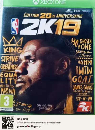 NBA 2K19 Xbox One, France box front