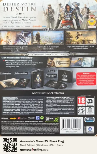 Assassin's Creed IV: Black Flag Computer, PAL box back