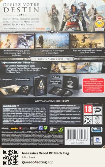 Assassin's Creed IV: Black Flag Computer, PAL box back