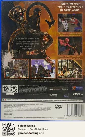 Spider-Man 2 PlayStation 2, Italy box back