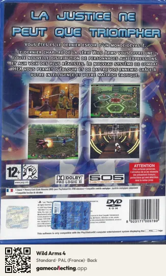 Wild Arms 4 PlayStation 2, France box back