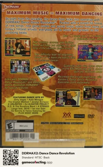 DDRMAX2: Dance Dance Revolution PlayStation 2, NTSC box back