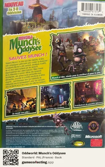 Oddworld: Munch's Oddysee Xbox, France box back