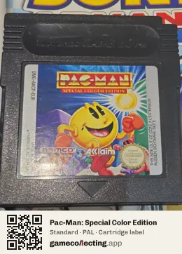 Pac-Man: Special Color Edition Game Boy Color, PAL cartridge label