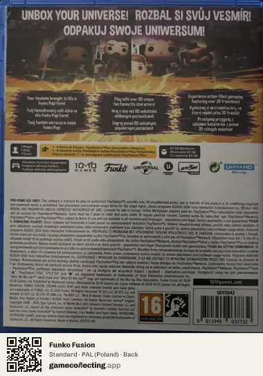 Funko Fusion PlayStation 5, Poland box back