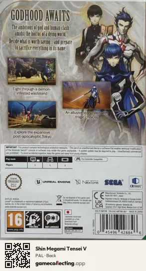 Shin Megami Tensei V Nintendo Switch, PAL box back