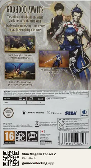 Shin Megami Tensei V Nintendo Switch, PAL box back