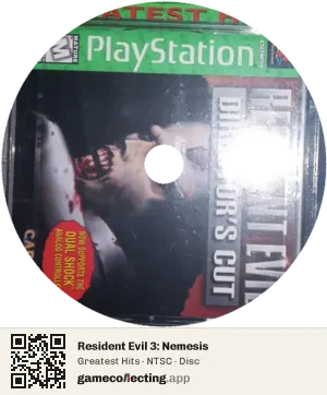 Resident Evil 3: Nemesis PlayStation, NTSC disc