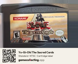Yu-Gi-Oh! The Sacred Cards Game Boy Advance, NTSC cartridge label