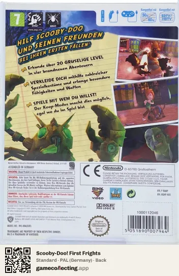 Scooby-Doo! First Frights Nintendo Wii, Germany box back