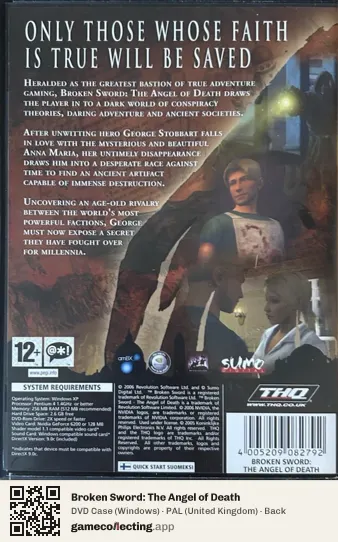 Broken Sword: The Angel of Death Computer, United Kingdom box back