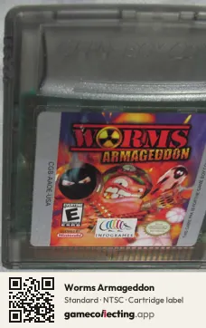 Worms Armageddon Game Boy Color, NTSC cartridge label